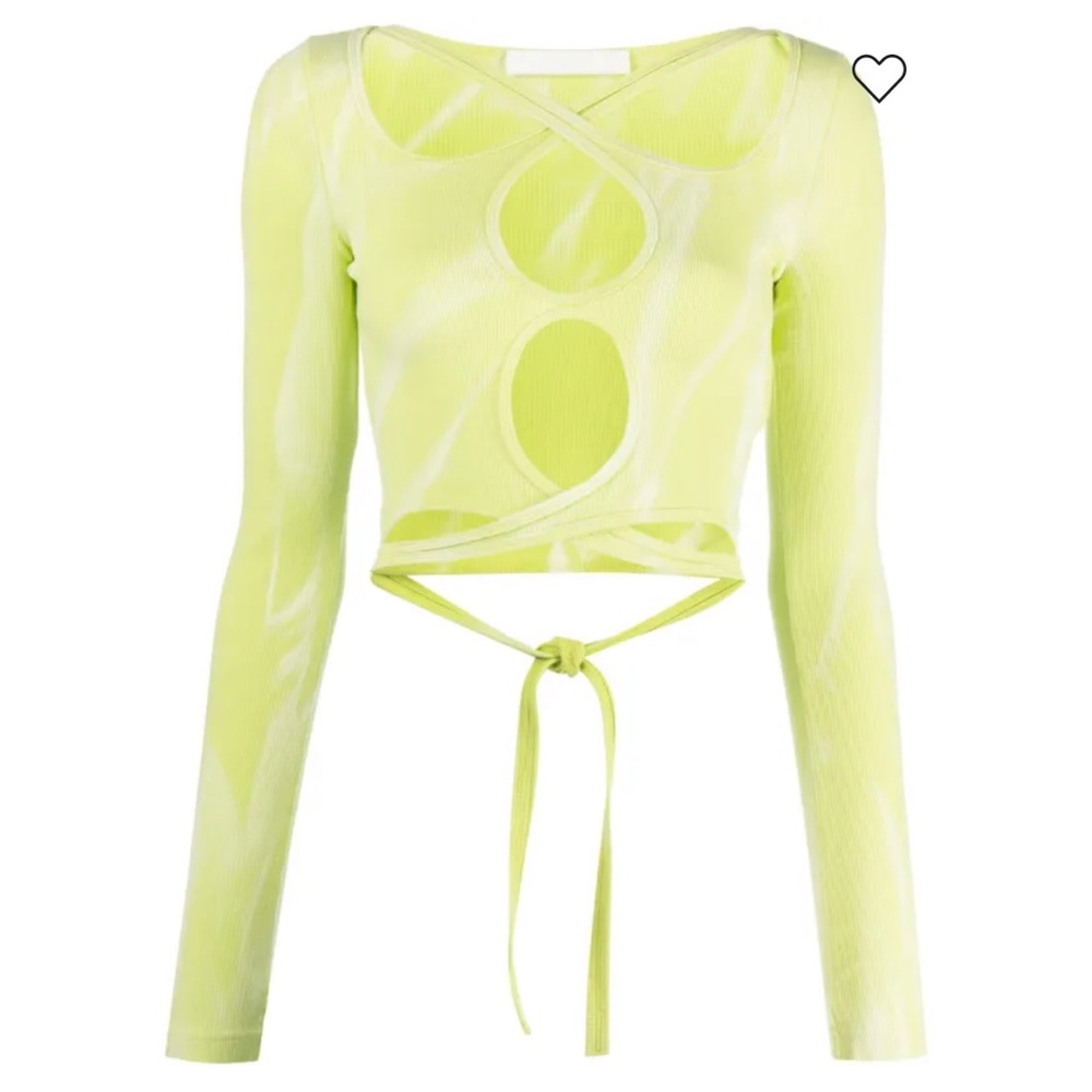 Dion Lee Neon Yellow Cutout Crop Top